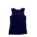 Lauren Ralph Lauren Womens Navy Sleeveless Ruffle Front Top Size SP