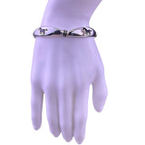 Fashion Leader Womens Silver Tone Equestrian Horse Bangle Bracelet 