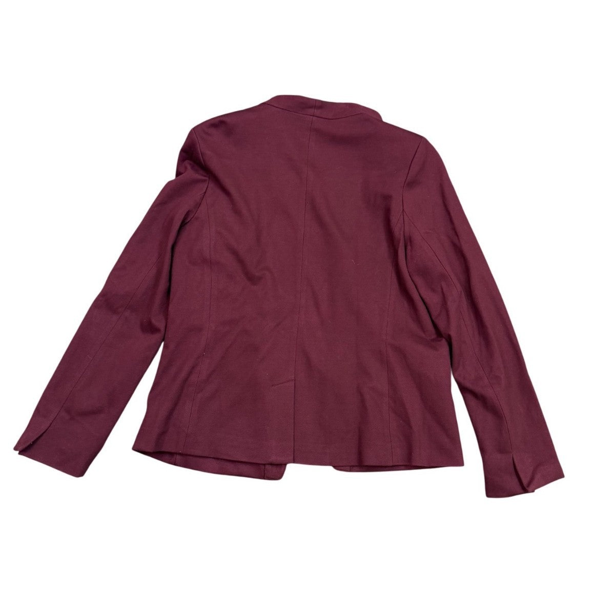 Skies Are Blue Womens Burgundy Open-Front Blazer Floral Lining Size L
