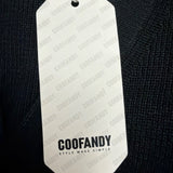 Coofandy Mens Black Cardigan Sweater With Pockets Button-Up Style Size S