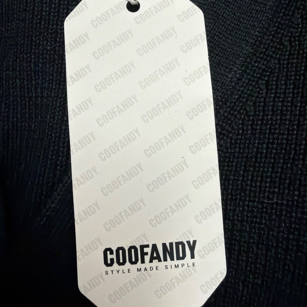Coofandy Mens Black Cardigan Sweater With Pockets Button-Up Style Size S