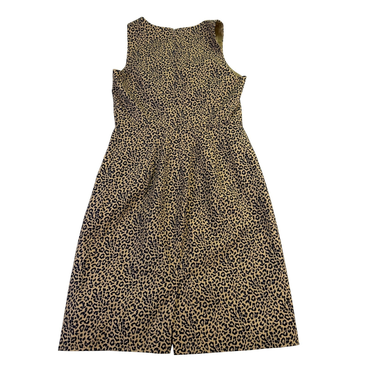 J. Crew Womens Tan Animal Print Cotton A-Line Sleeveless Dress Size 4 