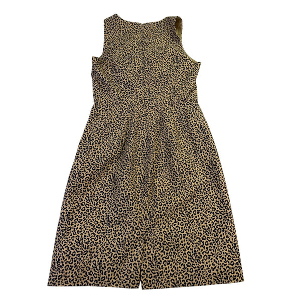 J. Crew Womens Tan Animal Print Cotton A-Line Sleeveless Dress Size 4 