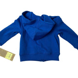 True Religion Baby Hoodie Blue Zip-Up Sweatshirt With Yellow Logo Size 12M- New