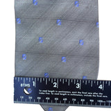Van Heusen Men’s Gray & Blue 100% Silk Tie Geometric Pattern Made In Korea