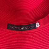 Whittall & Shon Womens Red Dress Hat With Decorative Flower