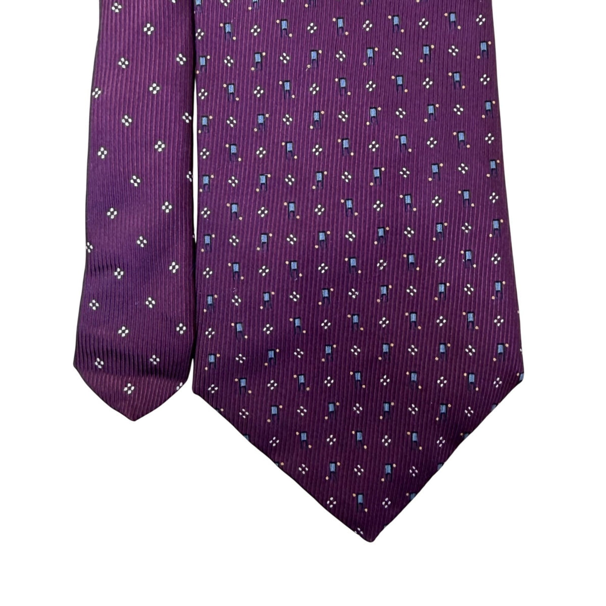 Nautica Mens Purple Silk Patterned Tie Classic Office Formal Accessory Imported