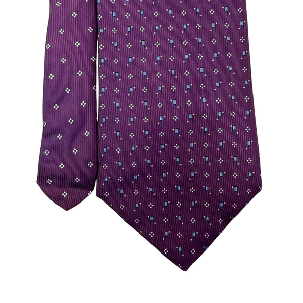 Nautica Mens Purple Silk Patterned Tie Classic Office Formal Accessory Imported
