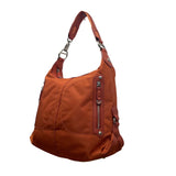 Tumi Women’s Orange Nylon Zip Top Front Zipper Accents Shoulder Bag