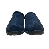 Easy Spirit Women’s Blue Suede Faux Fur Slip-On Mule Clogs Size 8.5M