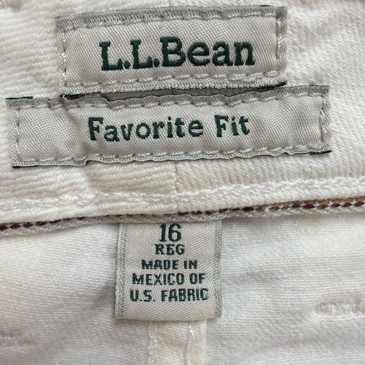L.L. Bean Womens White Favorite Fit Jeans Regular Comfortable Size 16