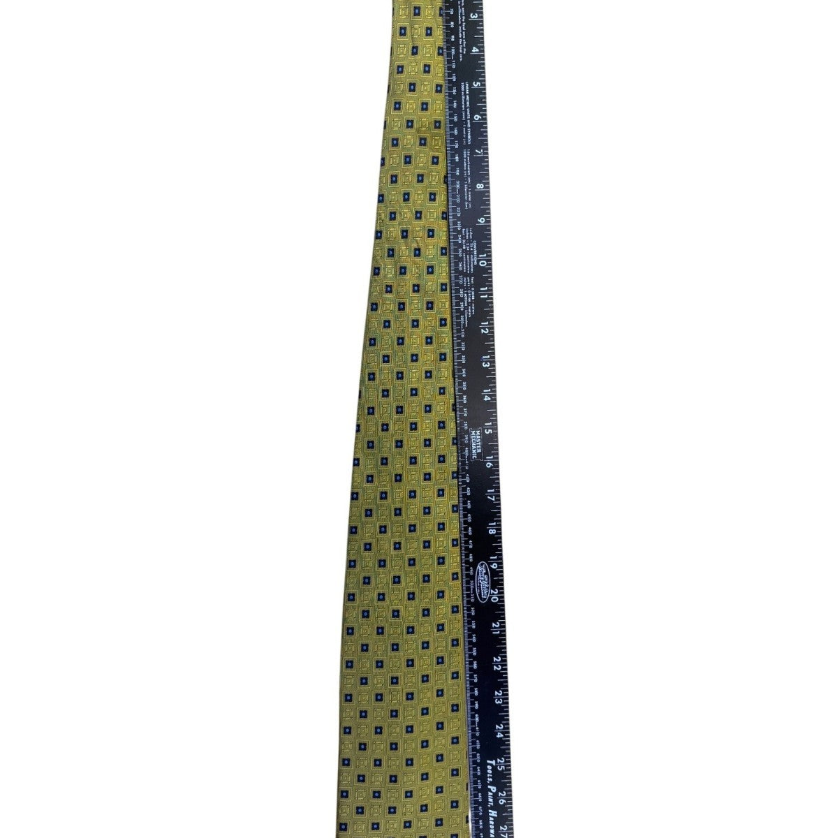 Brooks Brothers Mens Gold & Blue 100% Silk Patterned Geometric Design Tie