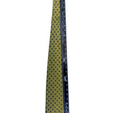 Brooks Brothers Mens Gold & Blue 100% Silk Patterned Geometric Design Tie