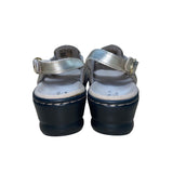 Clarks Women’s Metallic Silver Leather Lexi Marigold Q Sandals Size 7.5