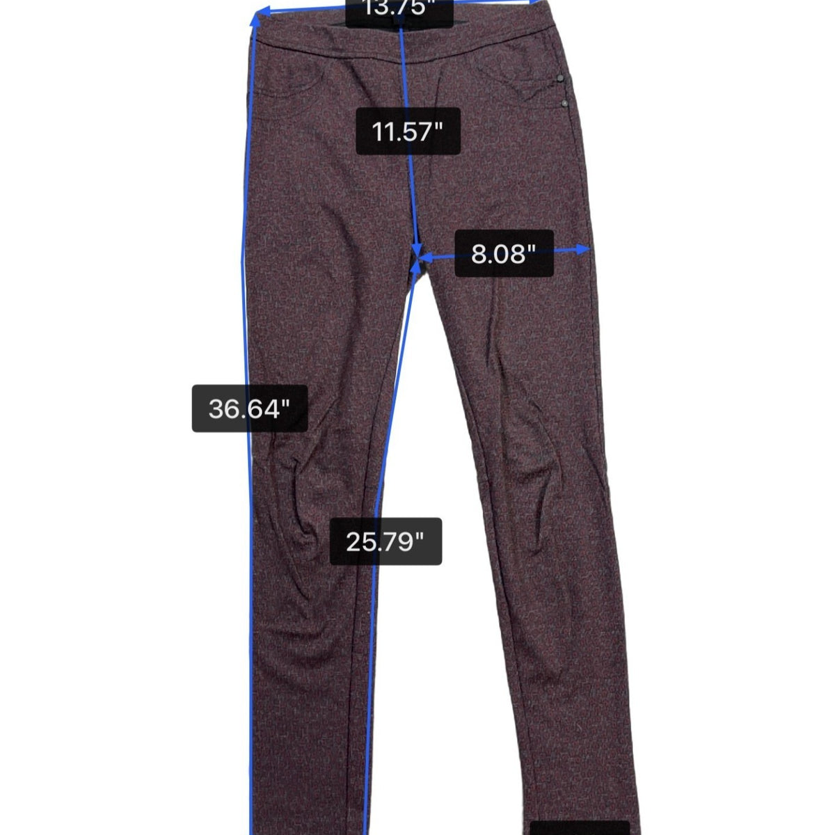 Sanctuary Womens Burgundy Stretch Pants With Geometric Pattern Size S