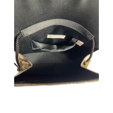 Epstein's Women's Gold Plant Canvas With Magnet Snap Crossbody Bag Sz S - NWT