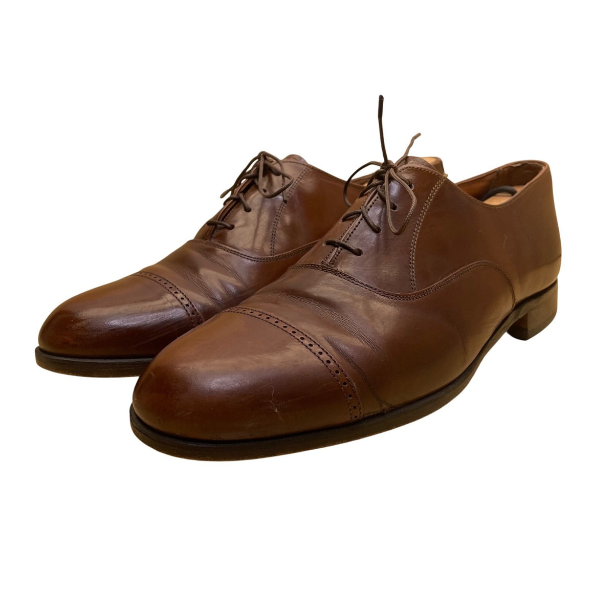 Bostonian Mens Brown Leather Cap Toe Oxford Dress Shoes Lace-Up Size 11 M