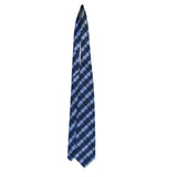 Umo Lorenzo Mens Blue Polyester Plaid Tie Classic Textured Finish Italy