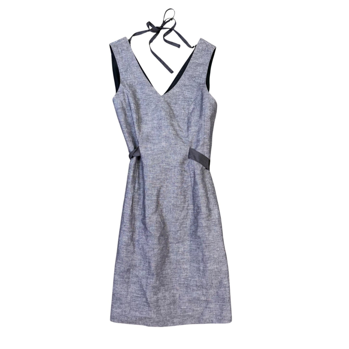 Banana Republic Womens Gray Sleeveless V-Neck Sheath Dress Size 2P