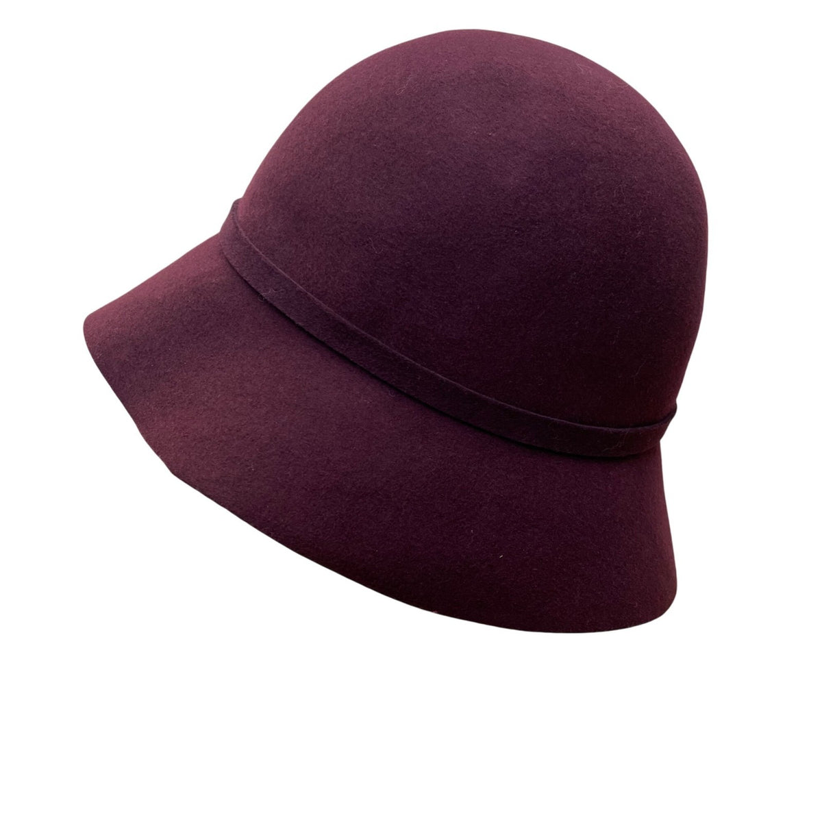 Charter Club Womens Burgundy Wool Cloche Hat With Bow Accent Made In Italy