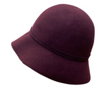 Charter Club Womens Burgundy Wool Cloche Hat With Bow Accent Made In Italy