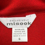 Exclusively Misook Womens Red Knit Pleated Skirt Size S