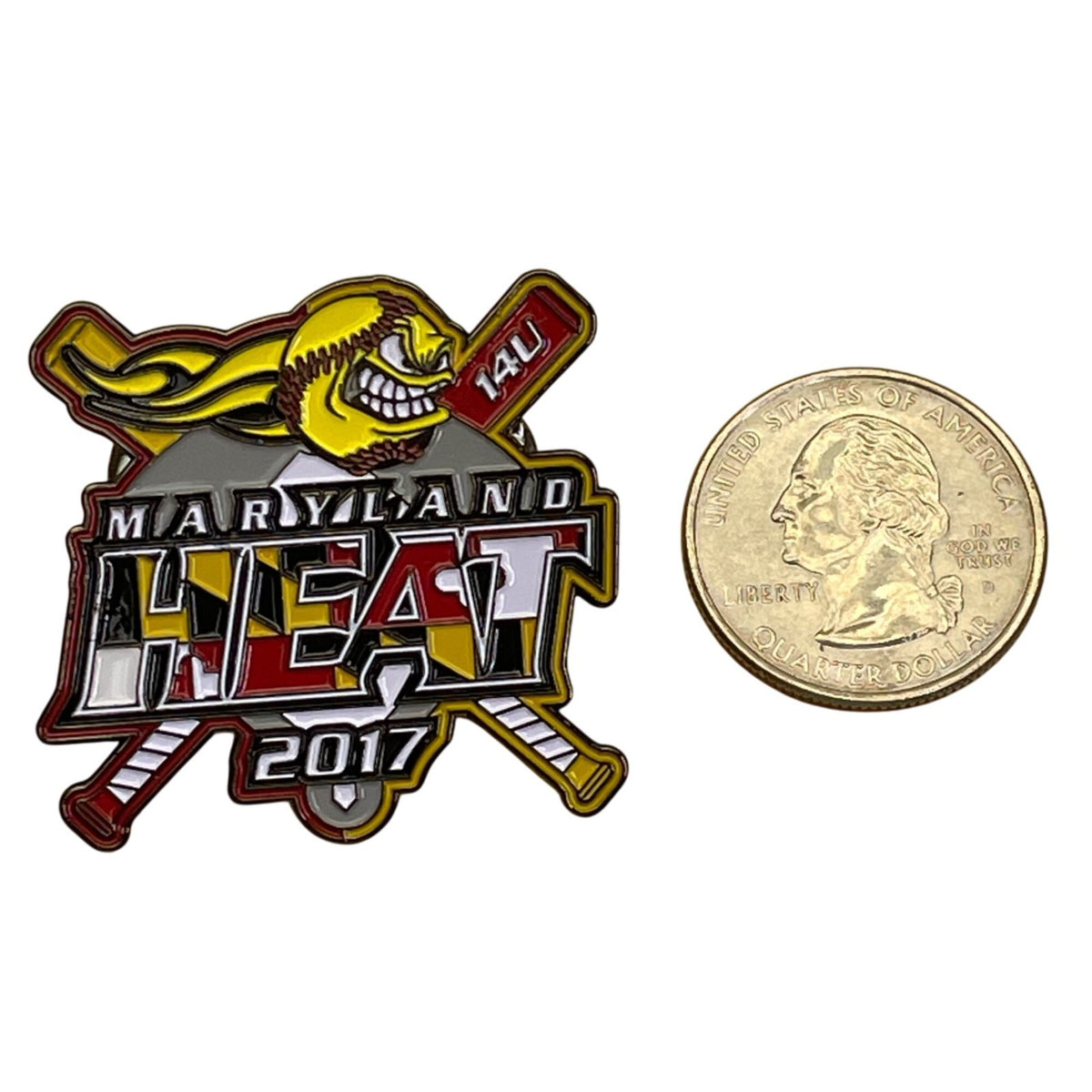 Maryland Heat 14U 2017 Softball Trading Pin With Dual Metal Clutch Backing
