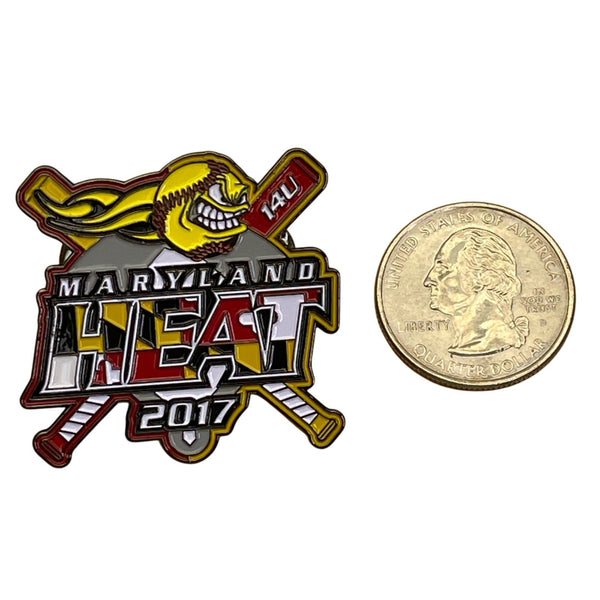 Maryland Heat 14U 2017 Softball Trading Pin With Dual Metal Clutch Backing