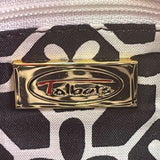 Talbots Women’s Black Braided Handle Faux Leather Trim Zip Closure Shoulder Bag