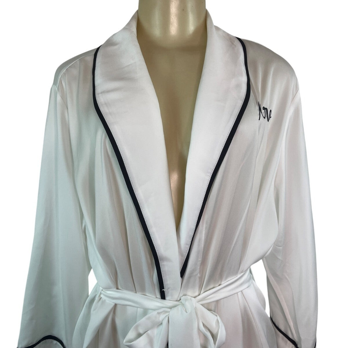 Kate Spade New York White Mrs. Embroidered Initials Bathrobe Sz L/XL - New