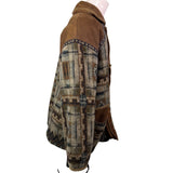 Carlos Ibanez Mens Brown Wool & Suede Western Toggle Coat Vintage Design Sz 54