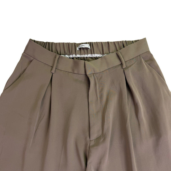 Tronjori Womens Tan Khaki Wide-Leg & Pleated Lightweight Pants Size L