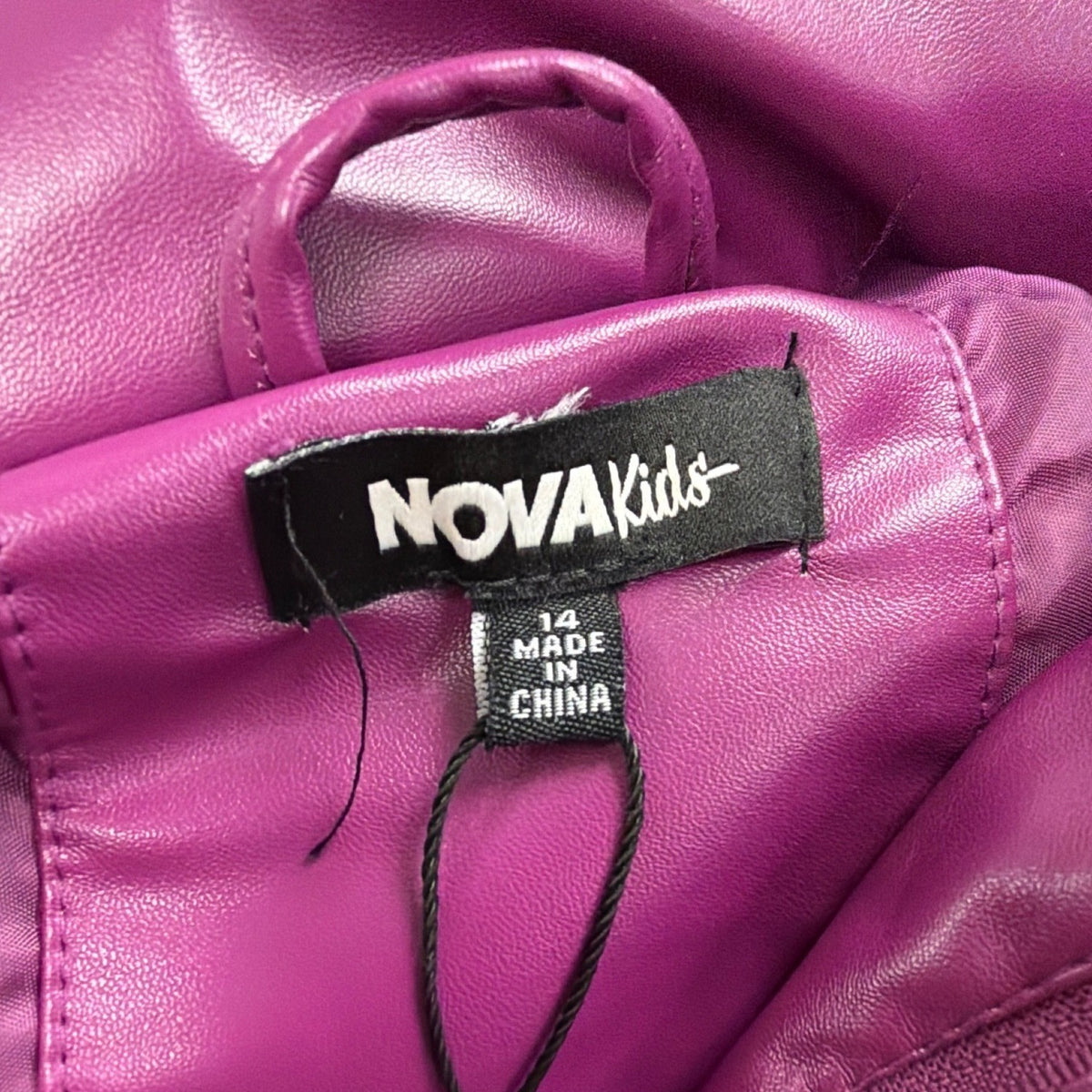 Fashion Nova Girls Purple Puffer Coat Faux Fur Hood Size 14 Y2K Winter