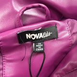 Fashion Nova Girls Purple Puffer Coat Faux Fur Hood Size 14 Y2K Winter