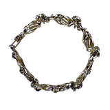 Gold Tone Womens Multi-Color Rhinestone Enamel Leaf Design Bracelet 
