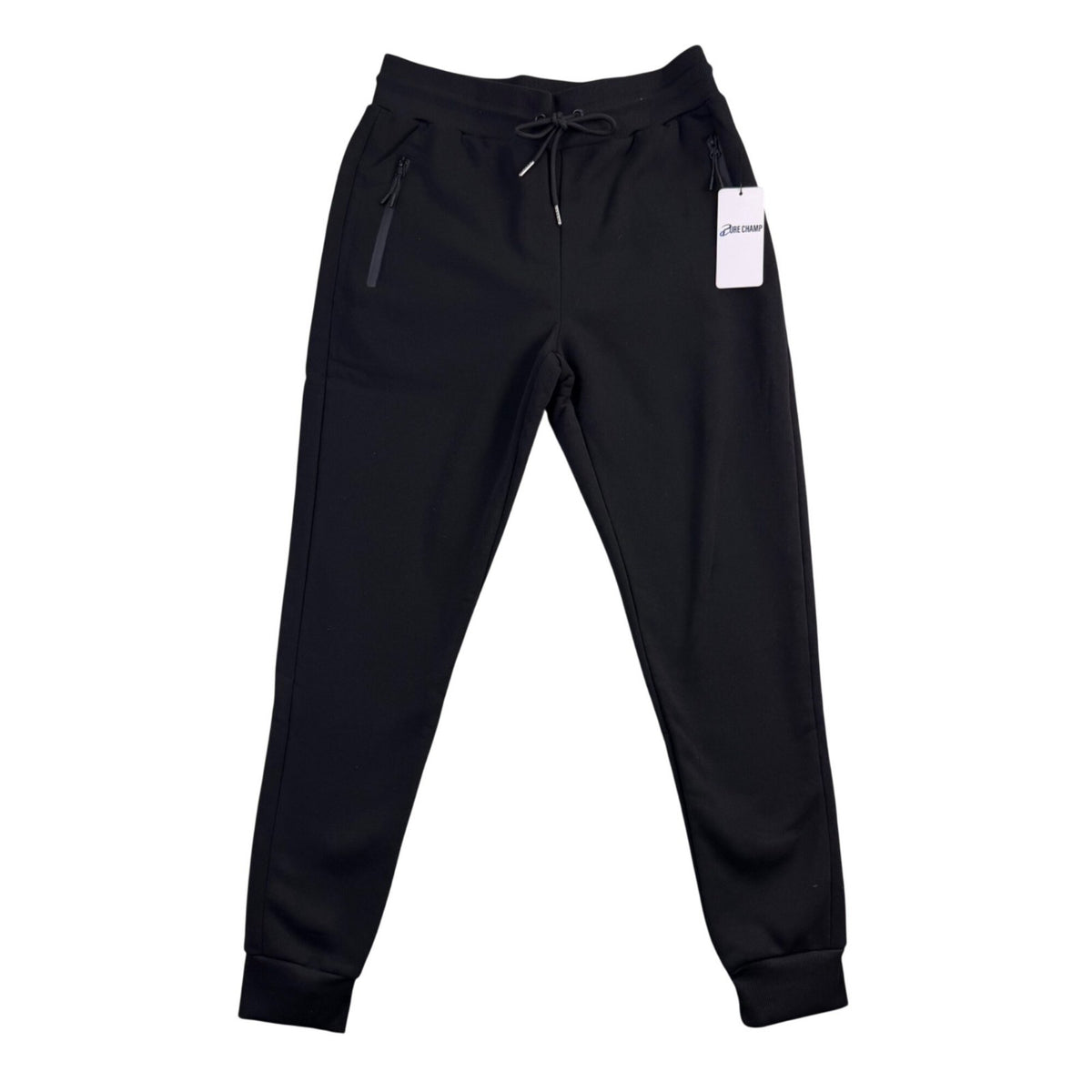 Pure Champ Mens Black Athletic Joggers Sweatpants Drawstring Closure Size M