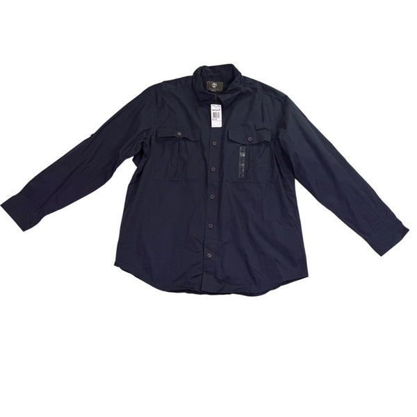 Timberland Mens Navy Cotton & Polyester Long Sleeve Button-Up Shirt Size XL