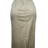 K&L SportWear Beige Midi High-Waisted Pencil Skirt With Button Closure Sz 8