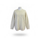 Banana Republic Womens Cream Cable Knit Sweater Soft Textured Design Size XL