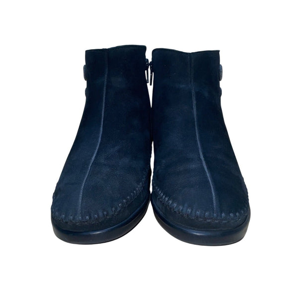 SAS Women’s Black Suede Wide Width Zip Up Closure Ankle Booties Size 6.5