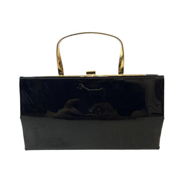 Andè Women's Simple Black With Gold Tone Accents Evening Clutch Sz S