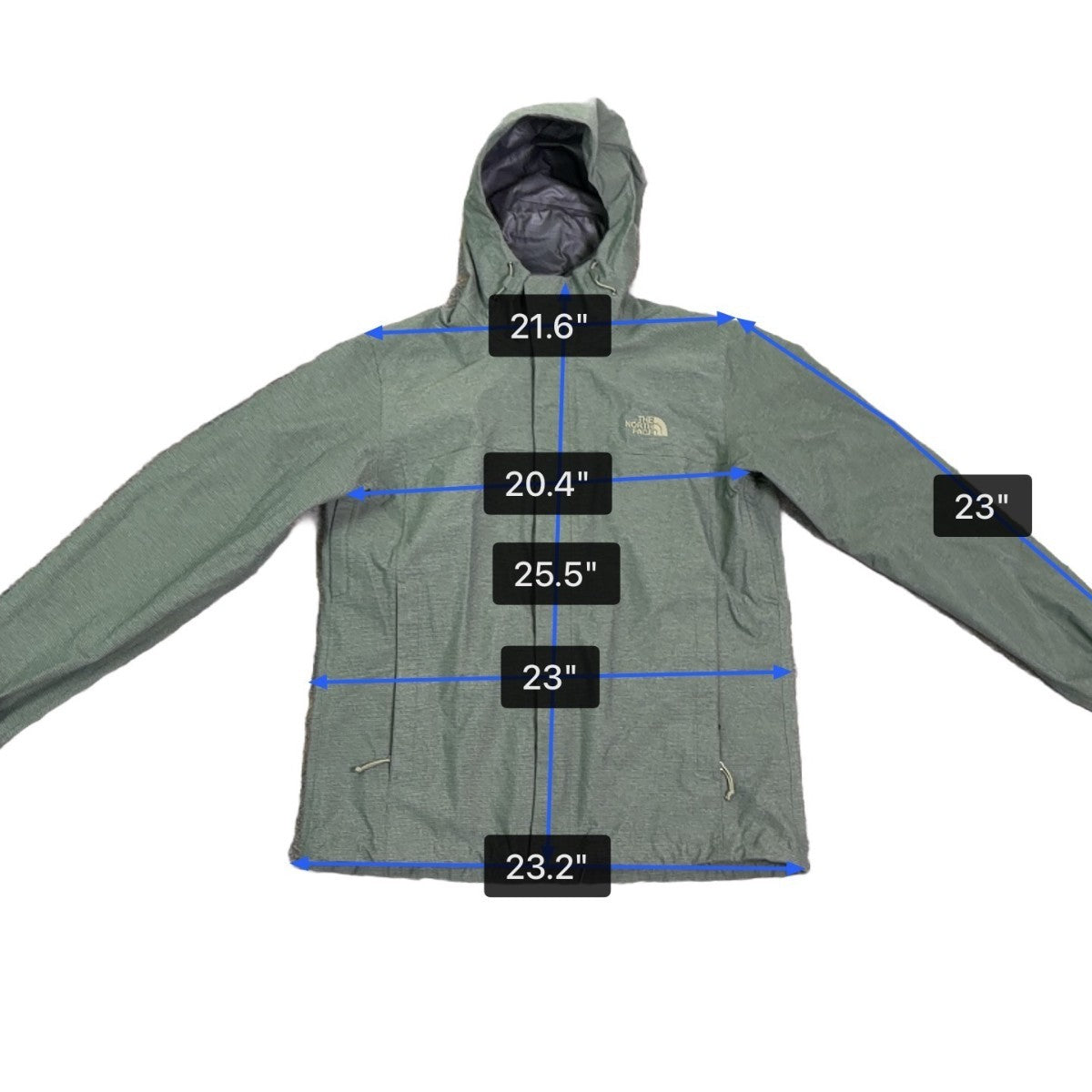 The North Face Men’s Green Hooded Lightweight Jacket Adjustable Drawcord