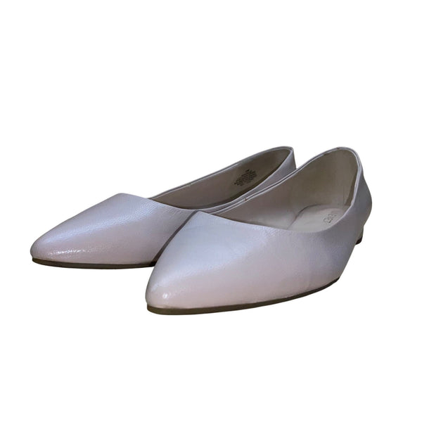 Nine West Women’s Pink Leather Slip-On Pointed Toe Onlee Ballet Flats Size 10M