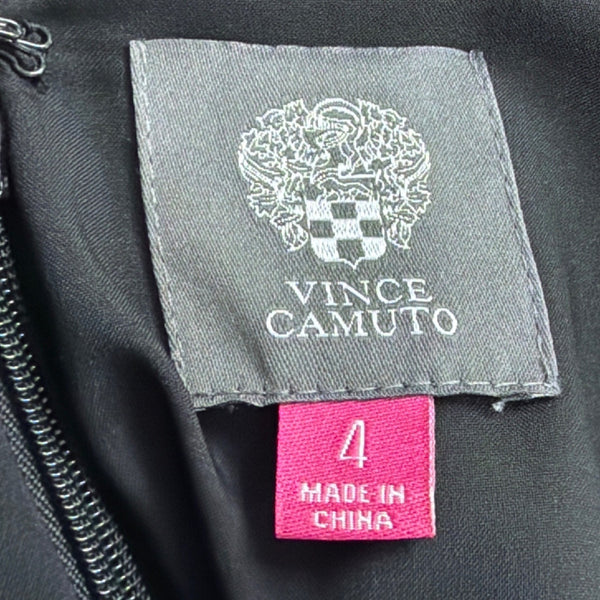 Vince Camuto Women's Black Sleeveless Dress Jeweled Shoulders Back Zipper Size 4