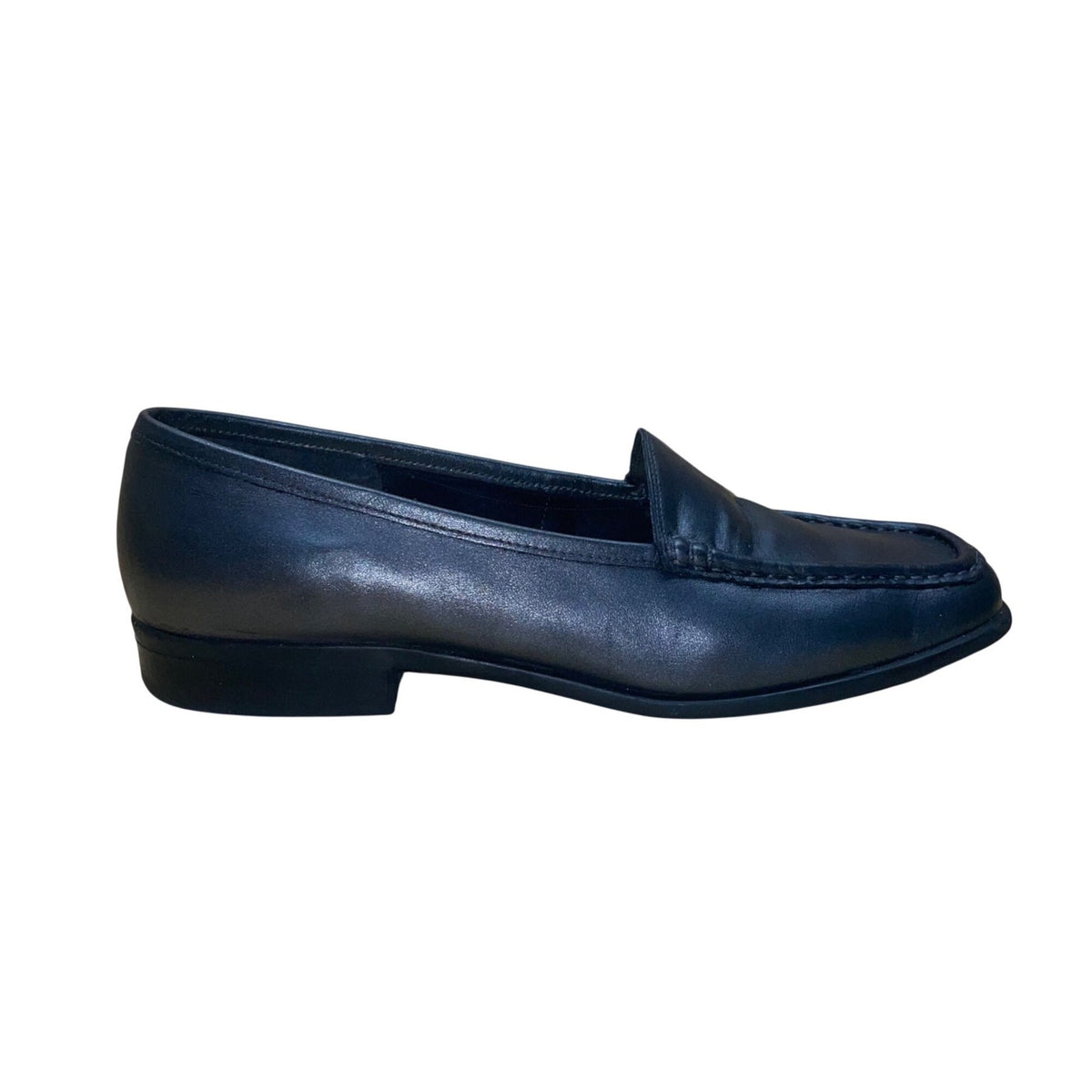 Nicole Women’s Gray Leather Slip On Square Toe Bing Loafers 7.5M
