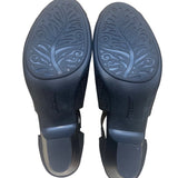 Earth Women’s Black Leather Zip Closure Peep Toe Keri Heeled Sandals Size 11D