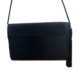 Valerie Stevens Black Evening Bag With Tassel Detail & Magnetic Snap Closure