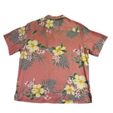 Tommy Bahama Mens Pink Floral 100% Silk Hawaiian Shirt Size L