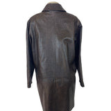 Shimba Womens Brown Exclusive Leather Coat Sz L