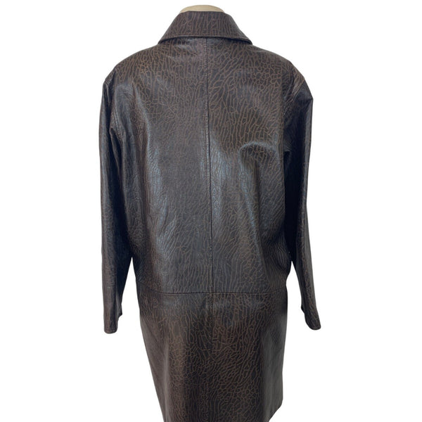 Shimba Womens Brown Exclusive Leather Coat Sz L